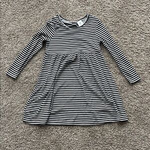 Classic Striped Long Sleeve Kids Dress